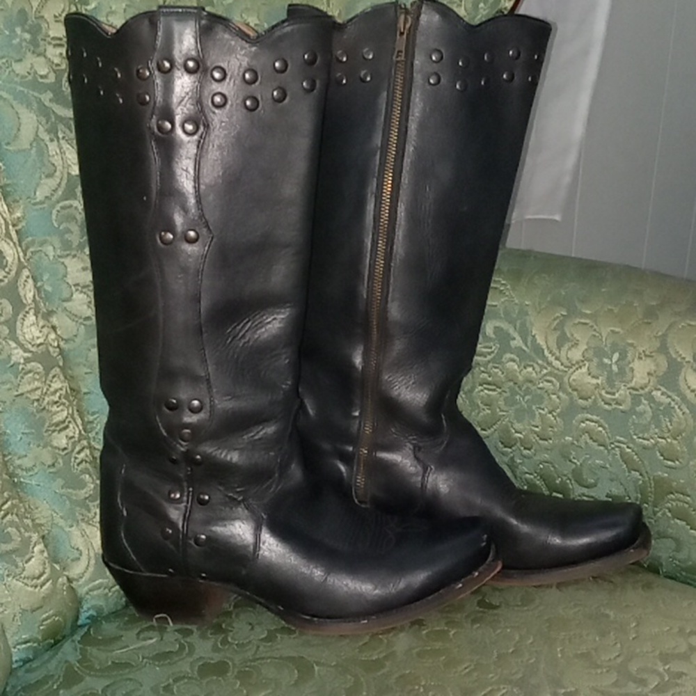 Tony Lama cowboy boots, 8.5, black